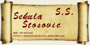 Sekula Stošović vizit kartica